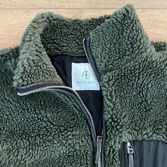 Anine bing Ryder faux fur jacket green - Picture 4 of 10